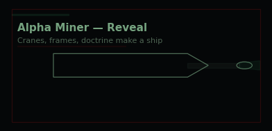 Seq 27 — The Forge (Alpha Miner Reveal) — telemetry sketch